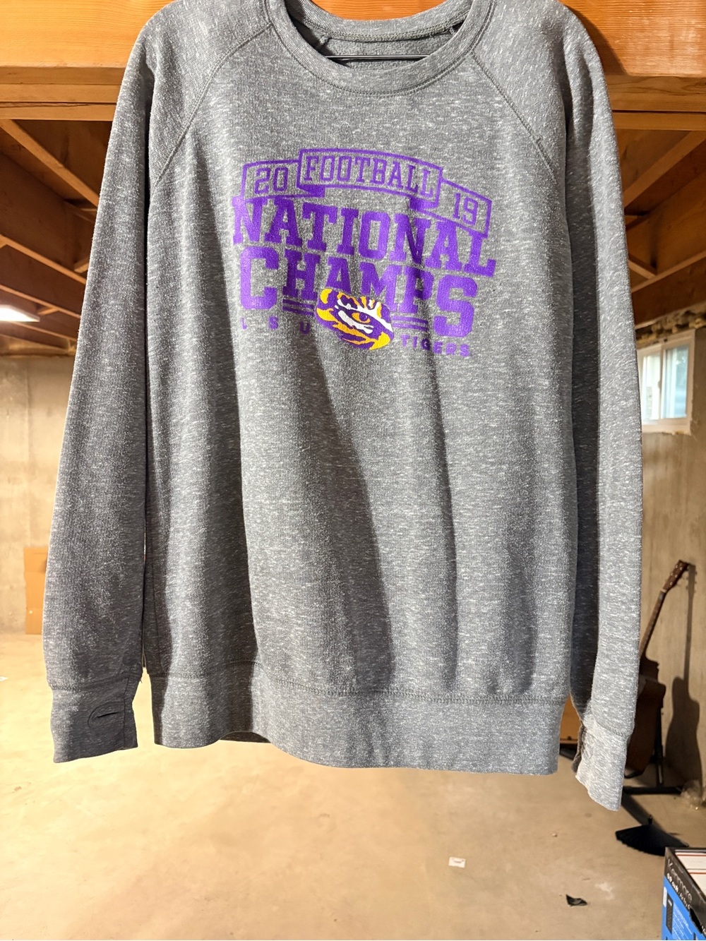 Gray 'LSU Tigers National Champs' Sweatshirt